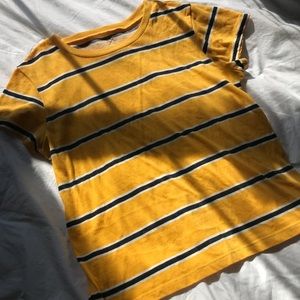 pacsun striped yellow basic tee